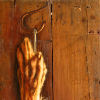 Na háku, 2006, olej na dřevě, 69 x 44 cm